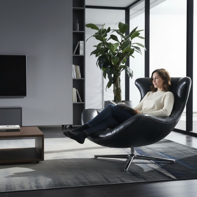 Fauteuil Canapé Design Canapé Cuir Siège Lounge Club Rembourrage Luxe Oreilles Siège Relax