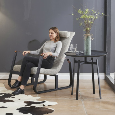 Club rembourré Oreilles de luxe Siège Détendez-vous Fauteuil Design Canapé 3 places Cuir Salon