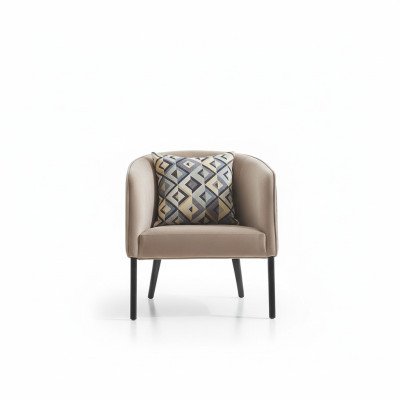 Fauteuil de luxe Tapissé Cocktail Relax Lounge Club Chaises Mobilier Design Fauteuil Beige