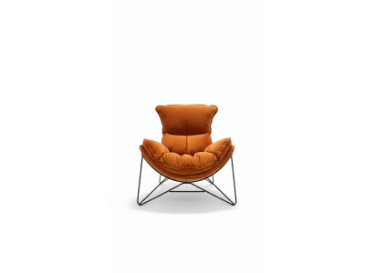 Chaise de luxe rembourrée Cocktail Relax Lounge Club Chairs Design Fauteuil Orange