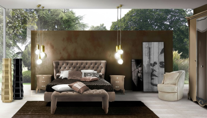 Design de rembourrage de lit de luxe Lits doubles de l'hôtel Chesterfield Chambre de sommeil