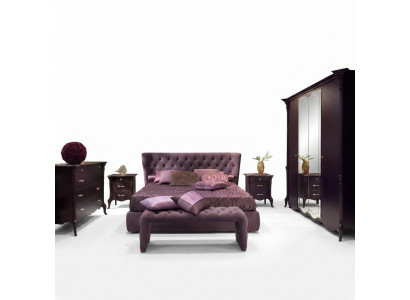 Chambre Ensemble de meubles italiens de luxe Chesterfield 6 pièces. Bois massif