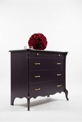 Commode avec 4 tiroirs Bahut Buffet Bois Armoire Buffet Commodes Violet