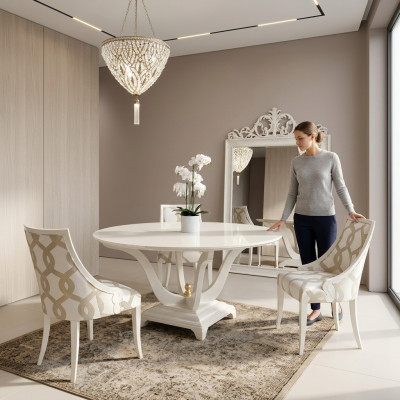 Salle à manger de table ronde Tables en bois rondes Design Meubles originaux Mobilier italien.