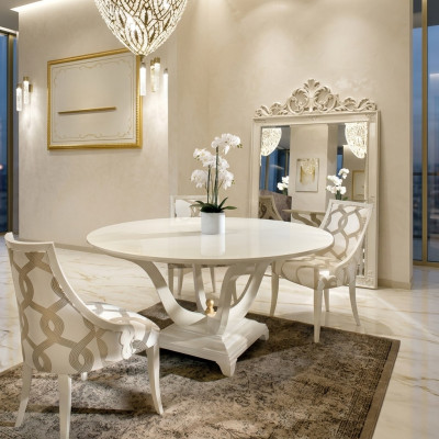 Salle à manger de table ronde Tables en bois rondes Design Meubles originaux Mobilier italien.
