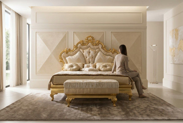 Classique lit baroque rococo hôtel lits lit rembourré lit double 180x200cm