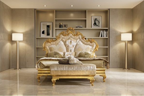 Classique lit baroque rococo hôtel lits lit rembourré lit double 180x200cm