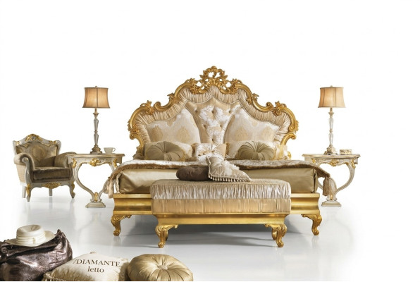 Classique lit baroque rococo hôtel lits lit rembourré lit double 180x200cm