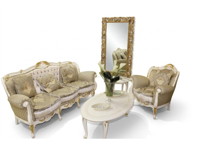 Ensemble de canapé design classique 3+1 place Ensemble de canapés de luxe 2 pièces