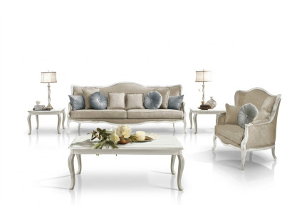 Meubles italiens Canapé classique baroque rococo 3 places en tissu textile neuf