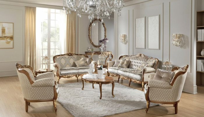 Canapé Baroque Rococo Classique Trois Places 3 Places Canapé Tissu Canapés
