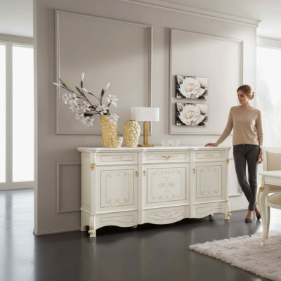 Buffet XXL Commode Commodes Armoire Baroque Rococo Buffet Console Italie Meubles