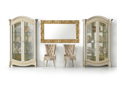 Meubles classiques de salon blancs en bois doré Vitrine Armoire de présentation Meubles