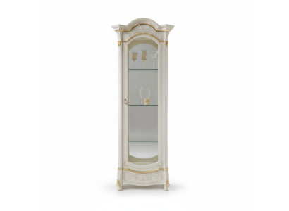Vitrine d'angle classique en verre et bois Meuble Armoire vitrée Display case