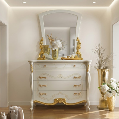 Meubles de style élégant Armoire de chambre Commode Buffet classique avec miroir