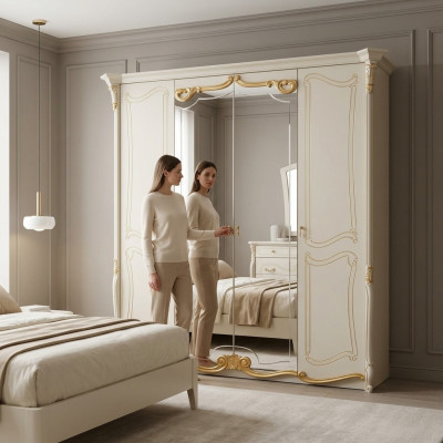 Armoire à vêtements Armoires de vêtements Design Miroir Meubles Salon Mobilier Bois neuf