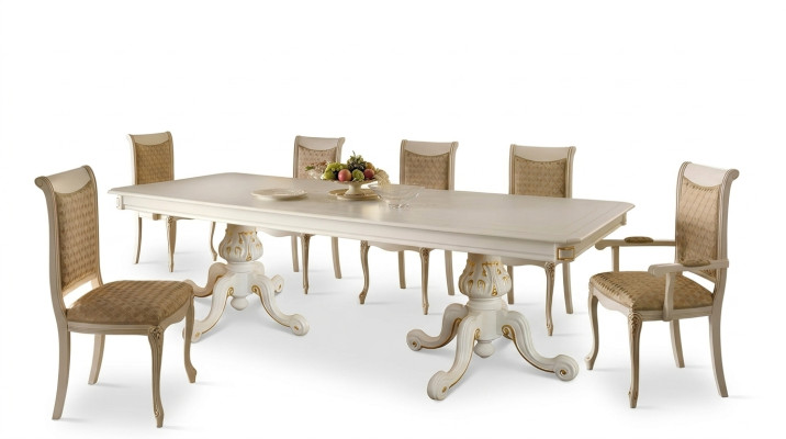 Table de salle à manger r classique Ensemble de salle à manger en bois 6x Chaise Set Chaises Lehn nouveau