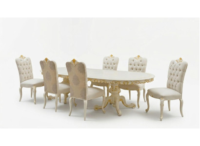 Meubles italiens en bois massif Salle à manger 6x Chaises Groupe de chaises à dossier Suite