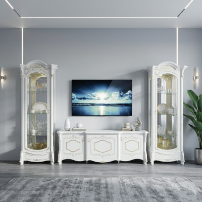 Meubles de style italien - salon 3 pièces. Ensemble salon Vitrine Meuble TV home24 ®