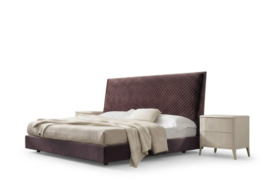Lit + 2x Table de chevet 3 pcs. Ensemble de chambre à coucher Design Moderne Luxe Meubles Italien Neuf