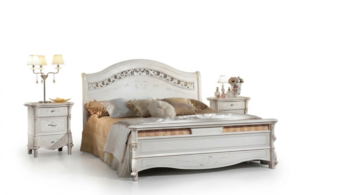 Chambre 3 pièces. Ensemble Lit 2x Table de chevet Lits Doubles Hôtel Tissu d'ameublement en bois massif
