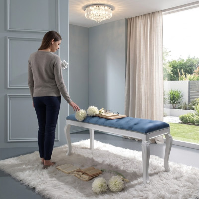 Revêtement de siège Chesterfield Tabouret de revêtement de siège Tabouret de siège Tissu en bois Design de style