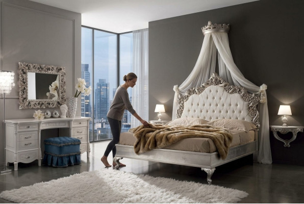 Lit + 2 tables de chevet 3 pces. Ensemble de chambre à coucher Design Moderne de Luxe Chesterfield