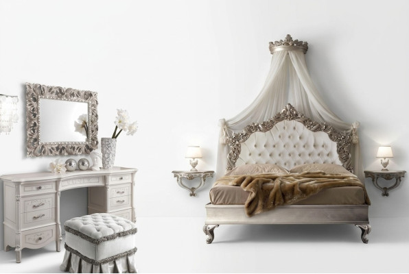 Lit + 2 tables de chevet 3 pces. Ensemble de chambre à coucher Design Moderne de Luxe Chesterfield