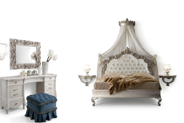 Coiffeuse + Miroir + Tabouret Buffet de chambre noble Commode Baroque Rococo