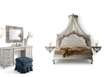 Coiffeuse + Miroir + Tabouret Buffet de chambre noble Commode Baroque Rococo