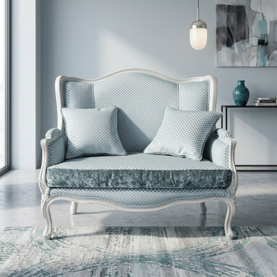Tissu de canapé en tissu noble Design Designer 2 places Meubles Classiques en Tissu