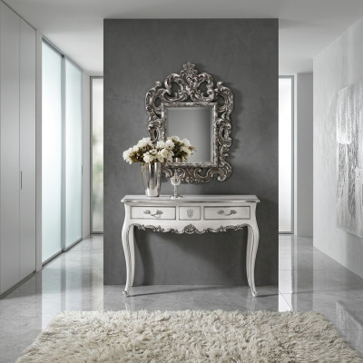 Table console avec miroir Console de luxe Décoration Commode Table murale Classique