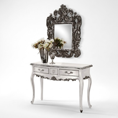 Table console avec miroir Console de luxe Décoration Commode Table murale Classique