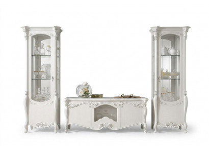Mur vivant classique Buffet de salon Vitrine Meuble TV Étagère Murs Armoire 3 pièces.