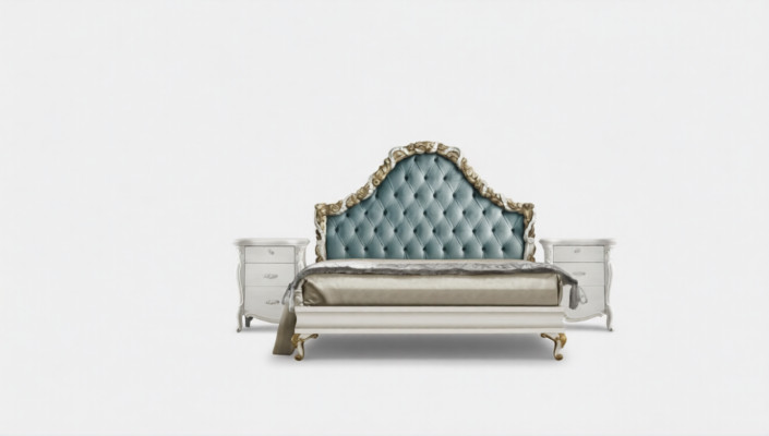 Conception de la literie de lit de luxe pour hôtel double, chambre de sommeil, mobilier italien.
