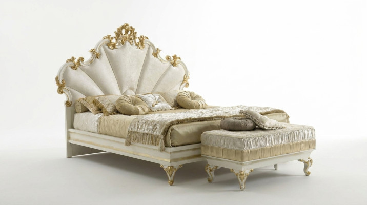 Lit classique Lit Baroque Rococo Lits de l'hôtel Lit rembourré Lit double Italie Meubles