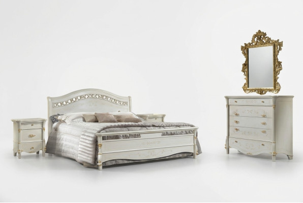Chambre Ensemble Lit + 2x Table de chevet Rembourrage Lits de luxe Lits doubles d'hôtel