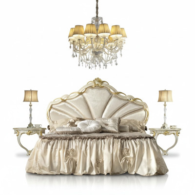 Conception de chambre à coucher 3 pièces. Lit 2x Table de chevet Lit Classique r Ensemble de lits de luxe Mobilier