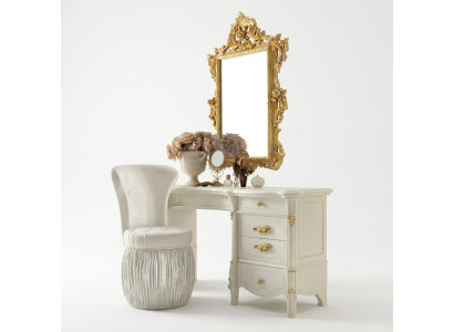 Table de toilette Miroir Tabouret Buffet Chambre Commode Baroque Rococo 3 pièces neuf