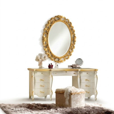 Coiffeuse Miroir Tabouret Ensemble Complet Commode Chambre Neuf 3 pièces Console