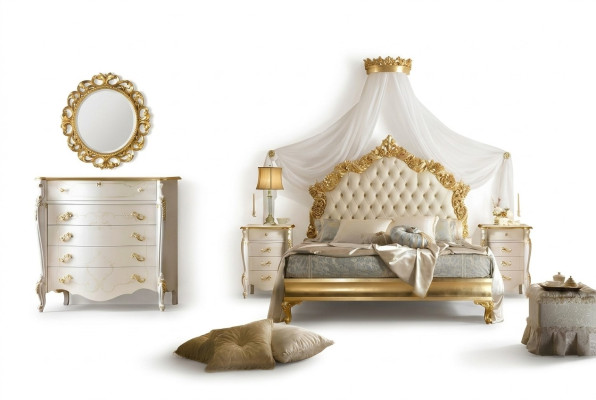Conception de rembourrage de lit Luxe Double Hôtel Lits Chambre de sommeil 180x200cm Bois massif