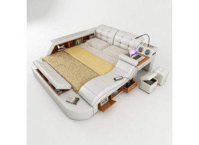 Lit multifonction - Coffre-fort - Chaise longue chauffante - USB - Double Hôtel sonore