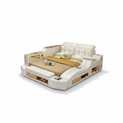 Fonction Lit Lit double Lit en cuir Lits Rembourrage en cuir Chambre à coucher Mariage