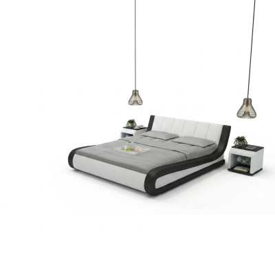Lit Lit de cuir Lit tapissé Lit moderne Chambre double Lit de mariage Lits