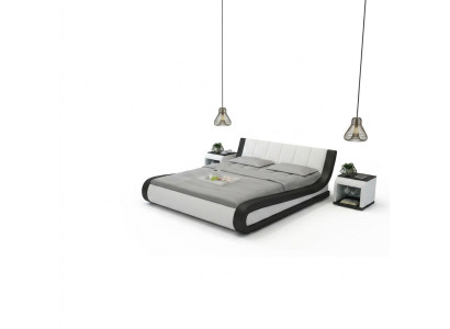 Lit Lit de cuir Lit tapissé Lit moderne Chambre double Lit de mariage Lits