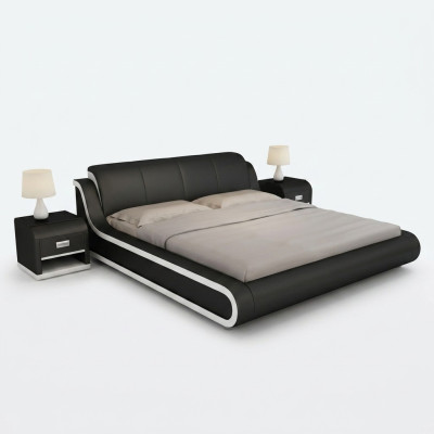 Conception de lit en cuir Lit double Lits Lit Rembourrage en cuir Chambre de chambre de mariage
