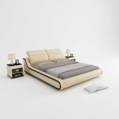 Literie décorative de luxe pour lit double de 180x200 cm dans une chambre d'hôtel.