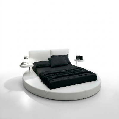Lit rond lits ronds en cuir pour hôtel de luxe double cadre de sommeil