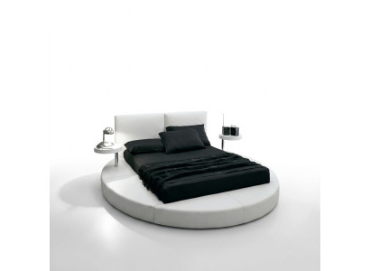 Lit rond lits ronds en cuir pour hôtel de luxe double cadre de sommeil