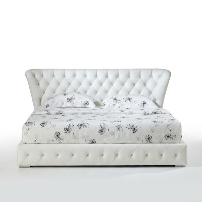 Lit de designer Chesterfield en cuir de luxe Double lits d'hôtel Chambre de luxe pour dormir